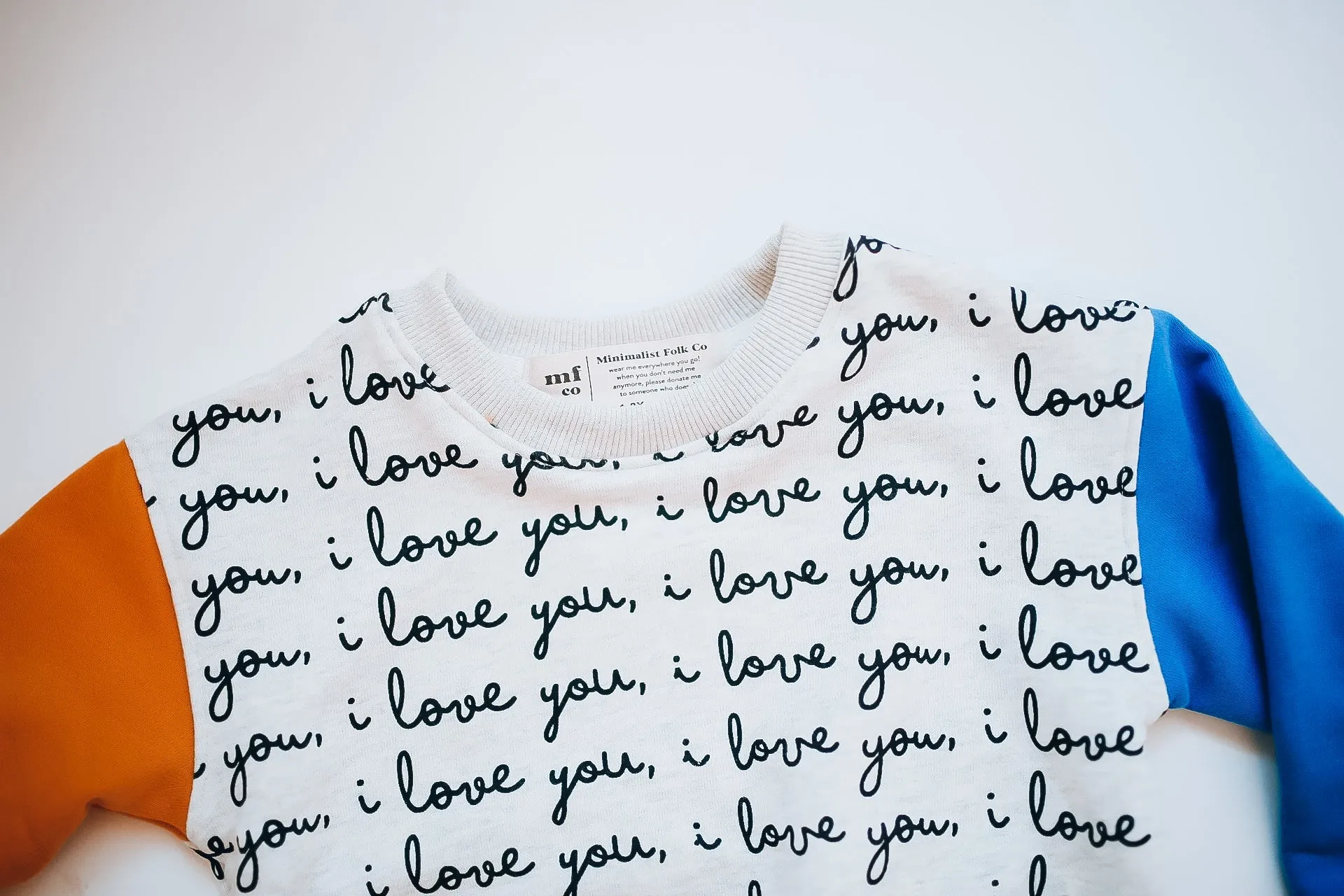 I LOVE YOU - Yellow & Blue | Oversized Kids Drop Shoulder  Pullover