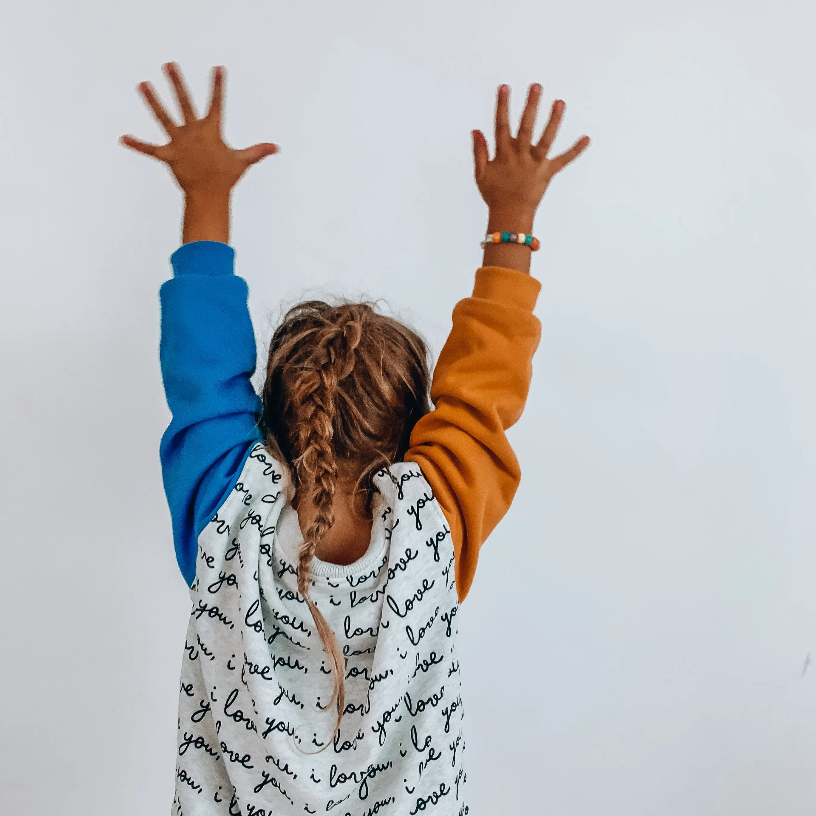 I LOVE YOU - Yellow & Blue | Oversized Kids Drop Shoulder  Pullover