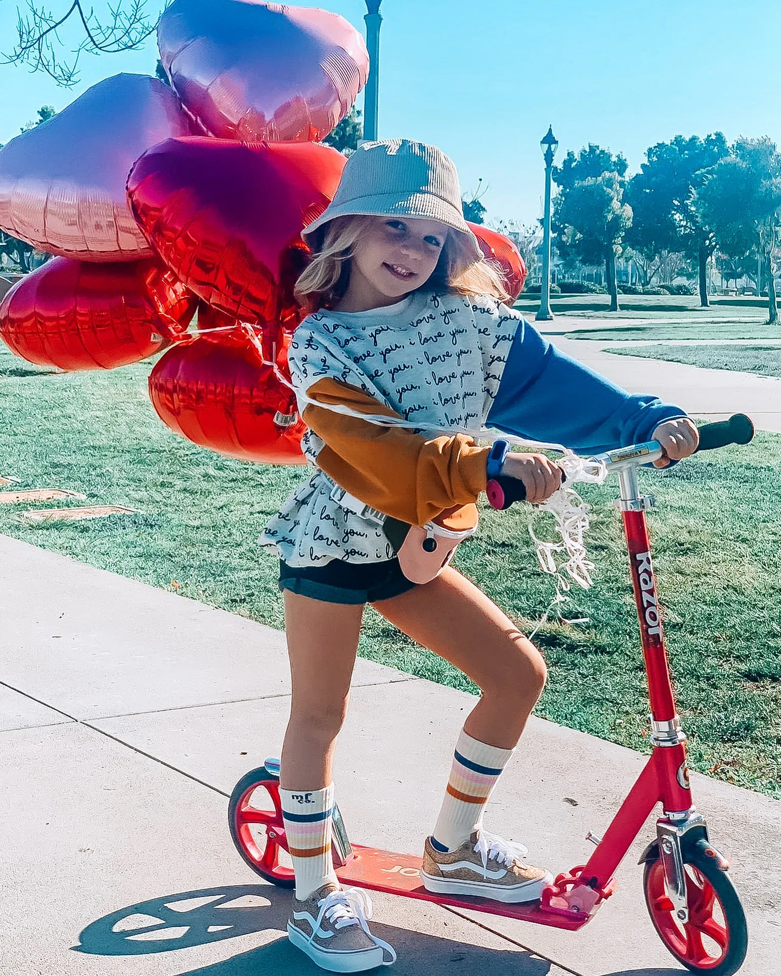 I LOVE YOU - Yellow & Blue | Oversized Kids Drop Shoulder  Pullover