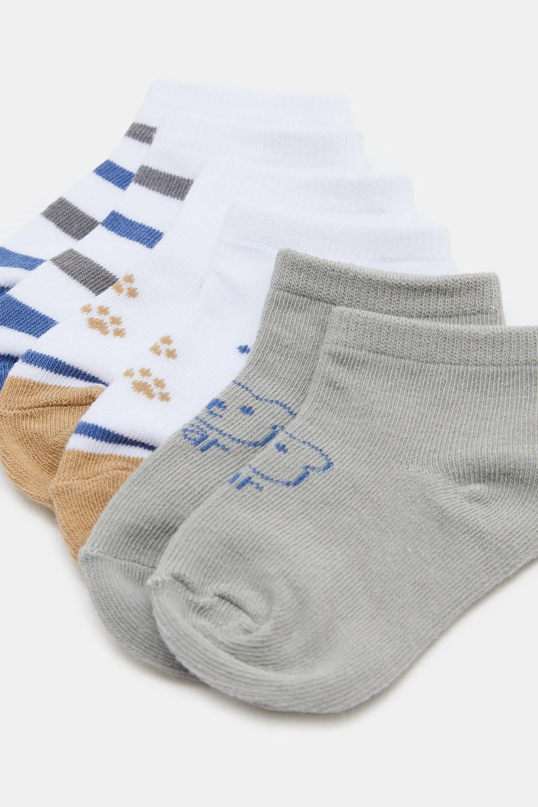 Infant Boys Assorted Print Ankle Length Socks (3 Pairs)