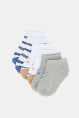Infant Boys Assorted Print Ankle Length Socks (3 Pairs)