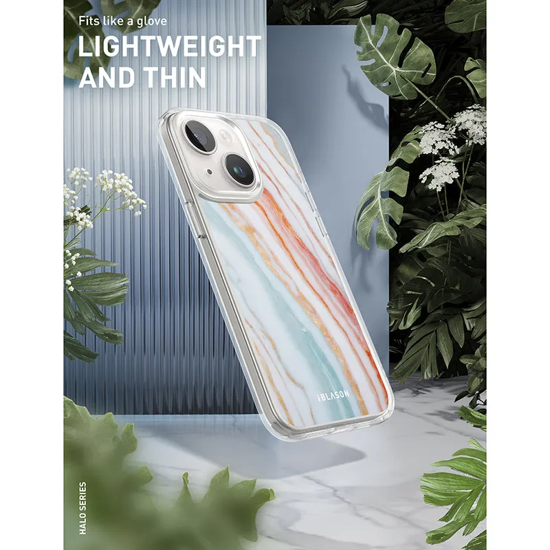 iPhone 14 Halo MagSafe Cute Phone Case - Marble Rainbow