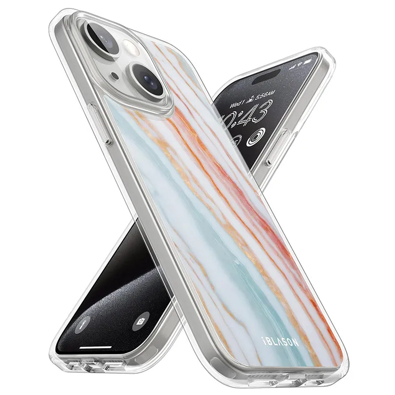 iPhone 14 Halo MagSafe Cute Phone Case - Marble Rainbow