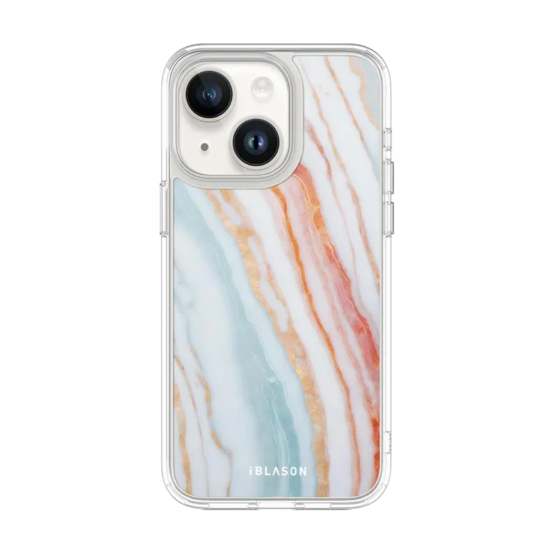 iPhone 14 Halo MagSafe Cute Phone Case - Marble Rainbow