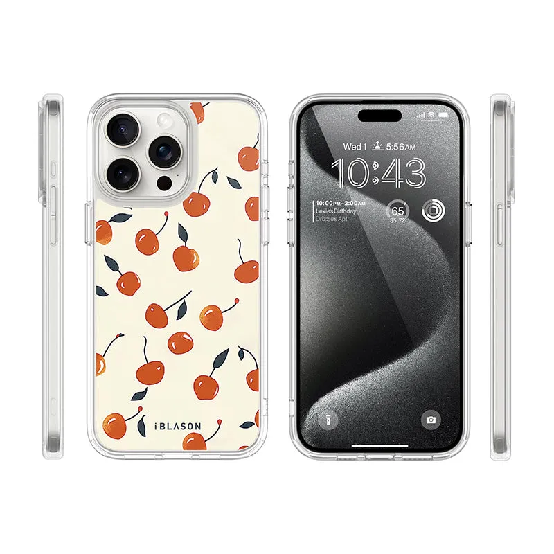 iPhone 15 Pro Max Halo MagSafe Cute Phone Case - Sweet Cherries