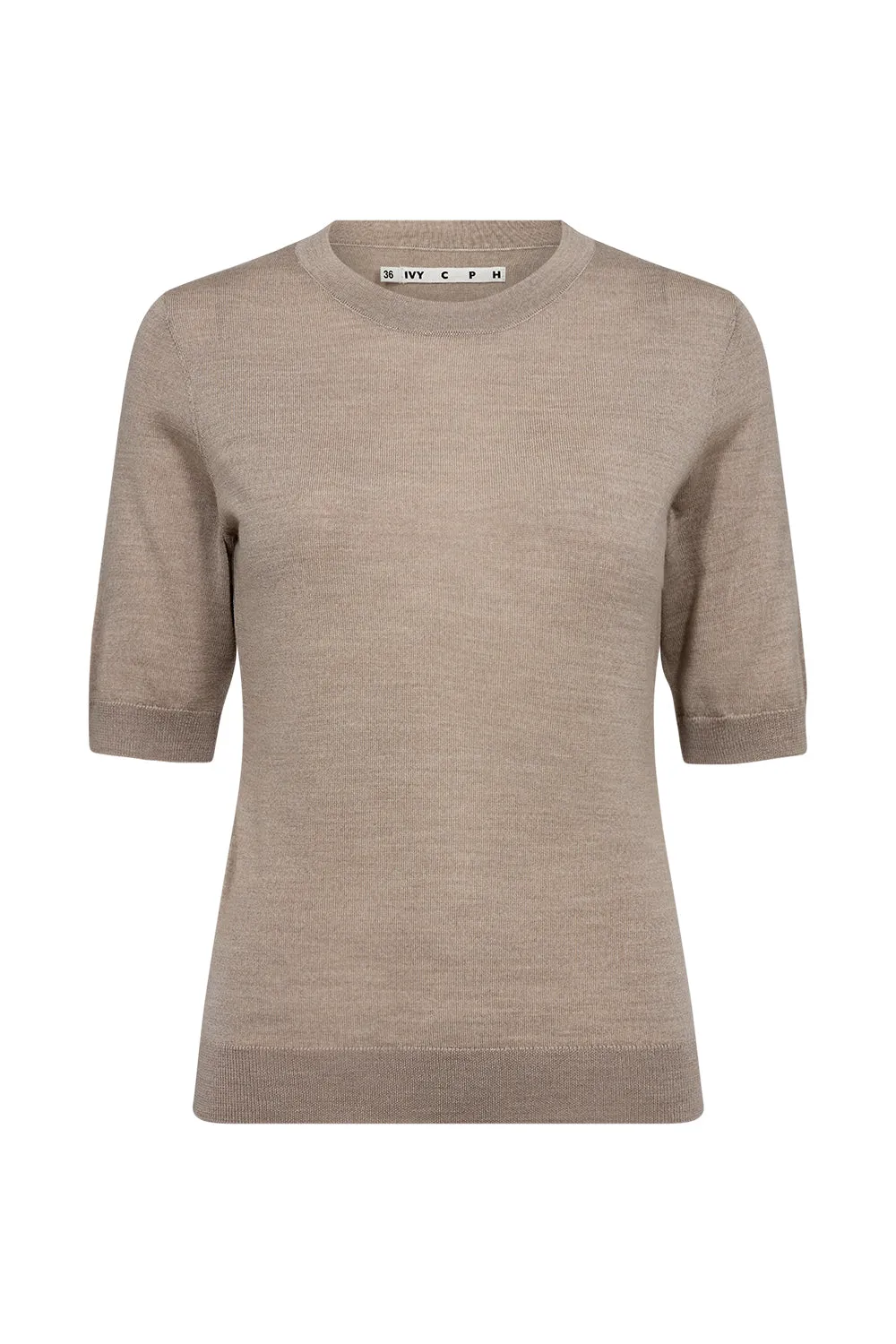IVY-Essex SS O-neck Knit - Beige Melange