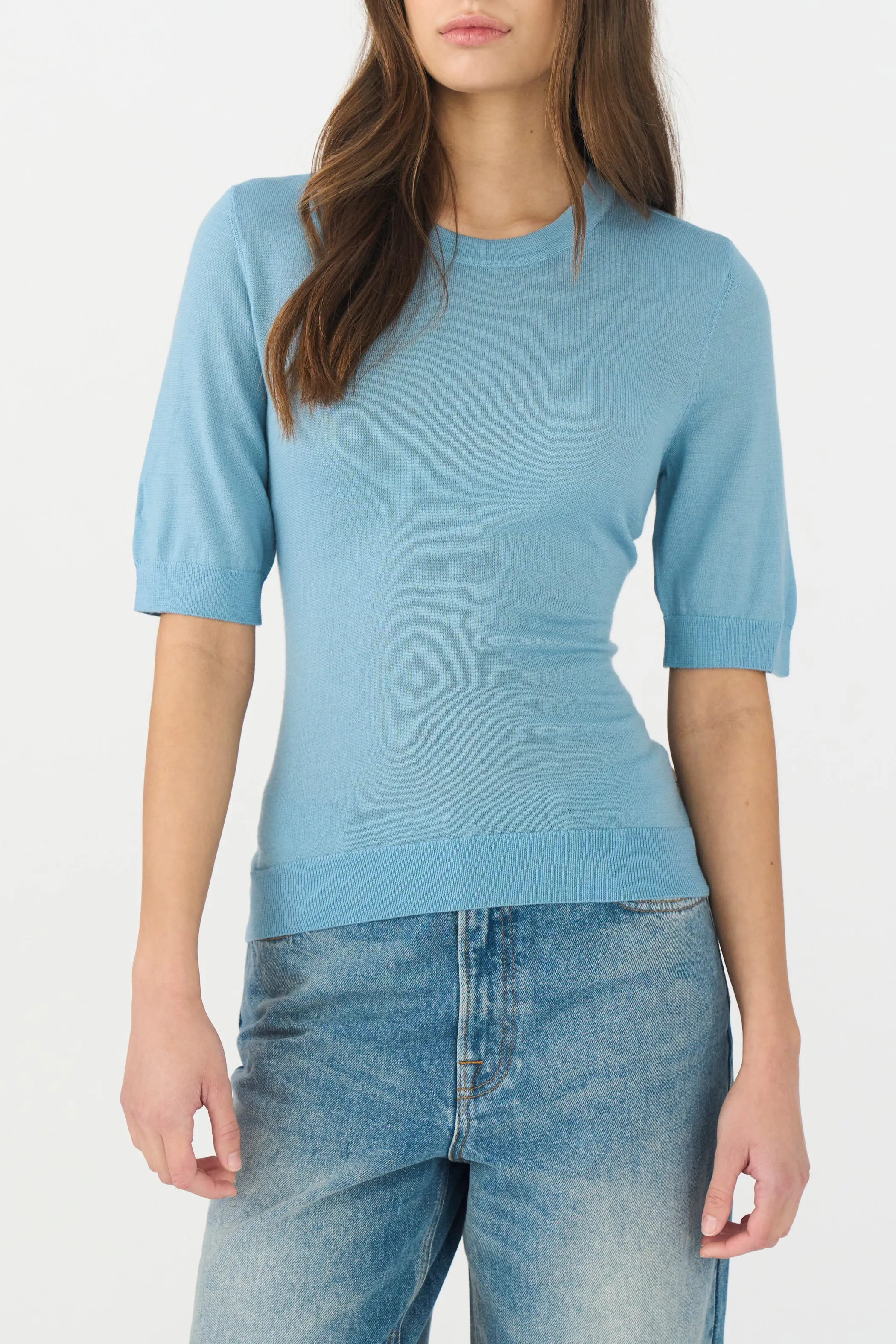 IVY-Essex SS O-neck Knit - Steel Blue