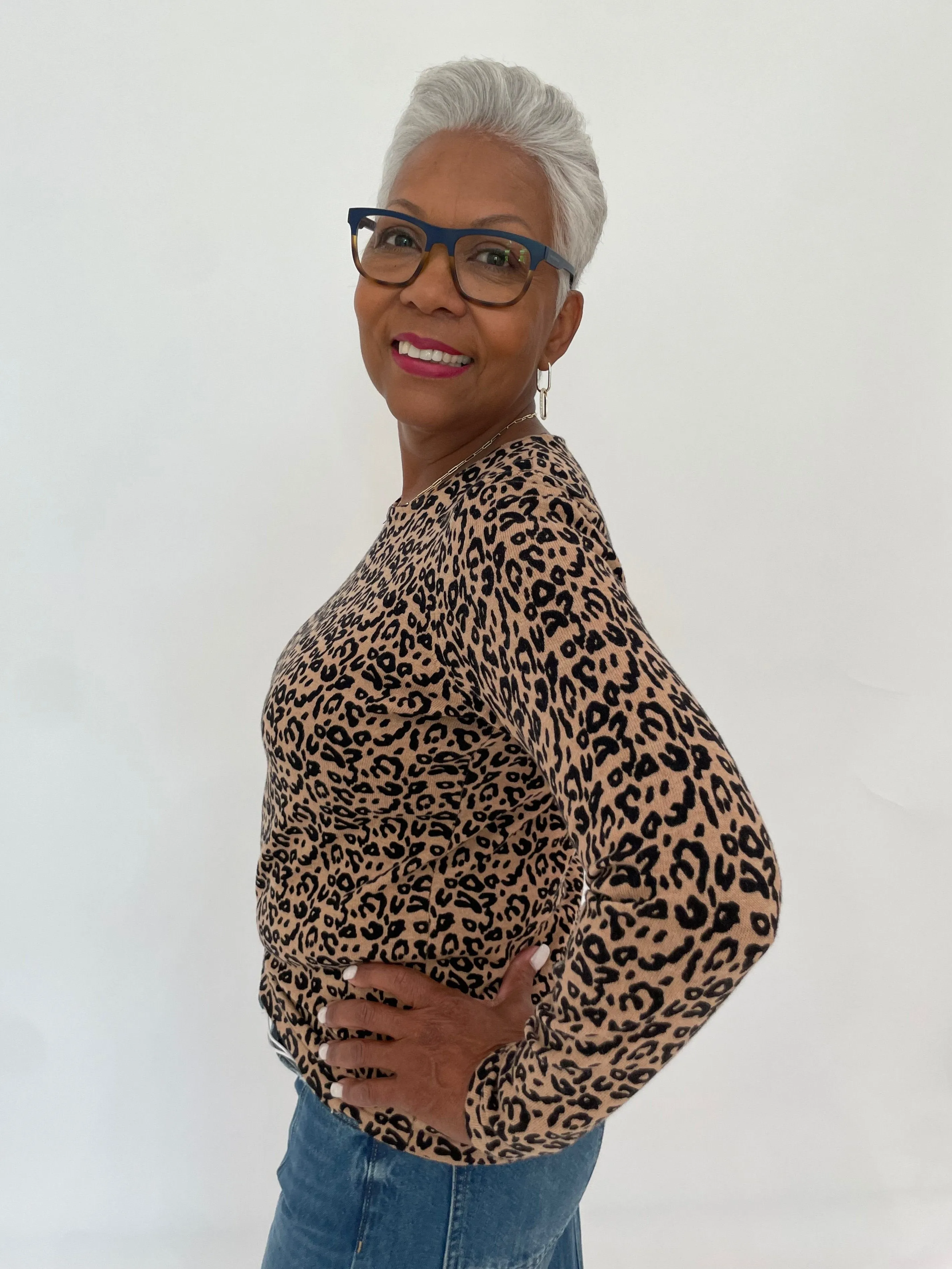 Leopard Print Crew Sweater