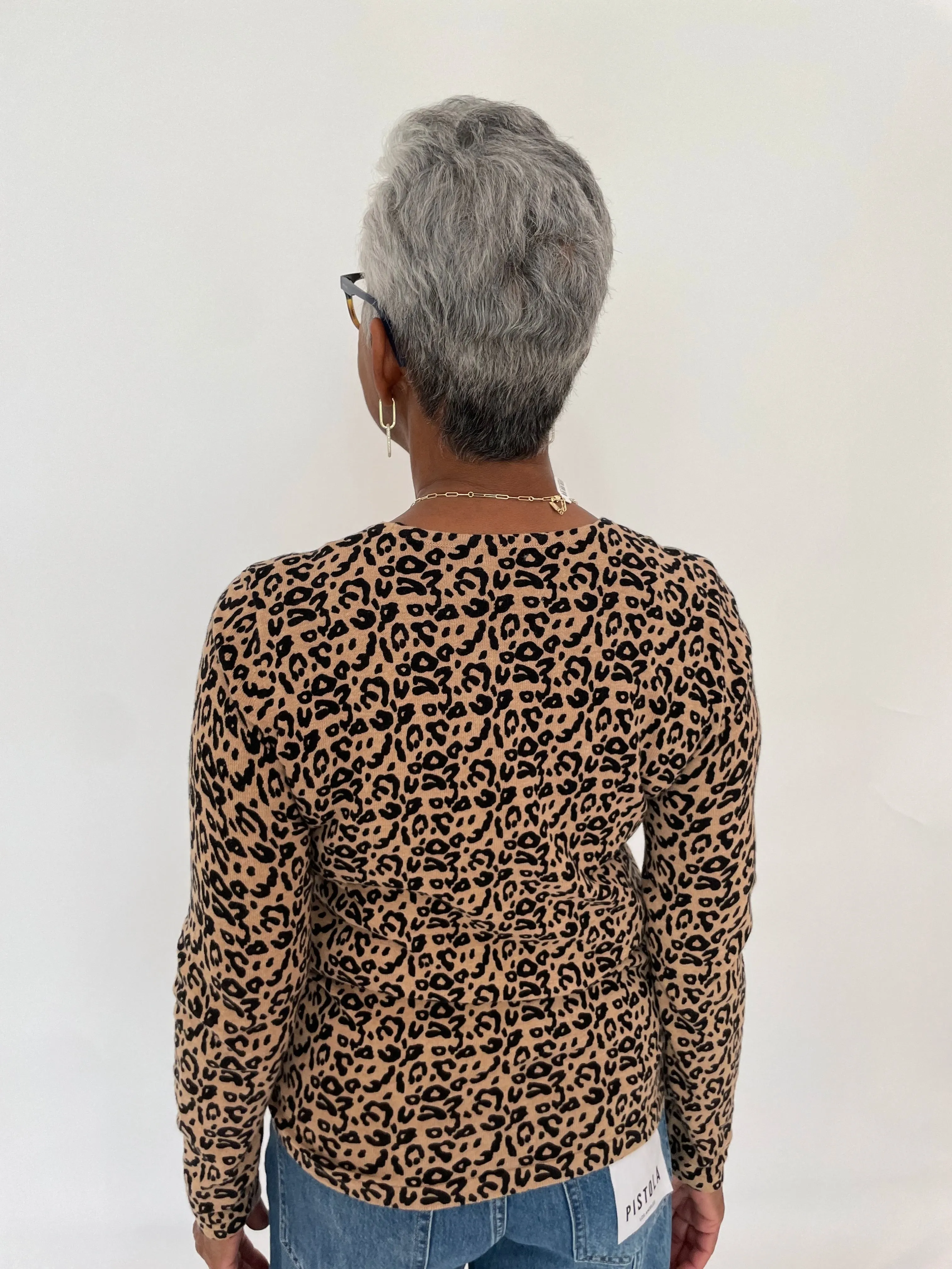 Leopard Print Crew Sweater