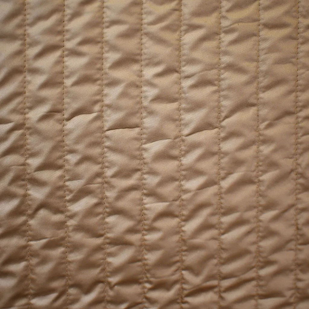 Light Weight Stripe Quilted Puff Coating Camel