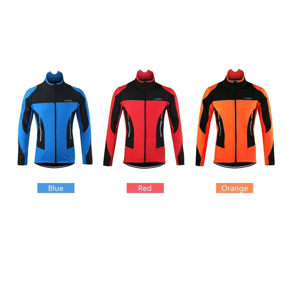 Lixada Men's Outdoor Cycling Jacket Winter Thermal Breathable Comfortable Long Sleeve Coat Water Resistant Riding Sportswear