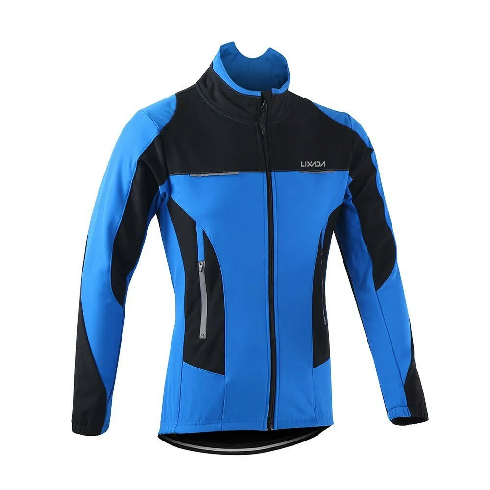 Lixada Men's Outdoor Cycling Jacket Winter Thermal Breathable Comfortable Long Sleeve Coat Water Resistant Riding Sportswear
