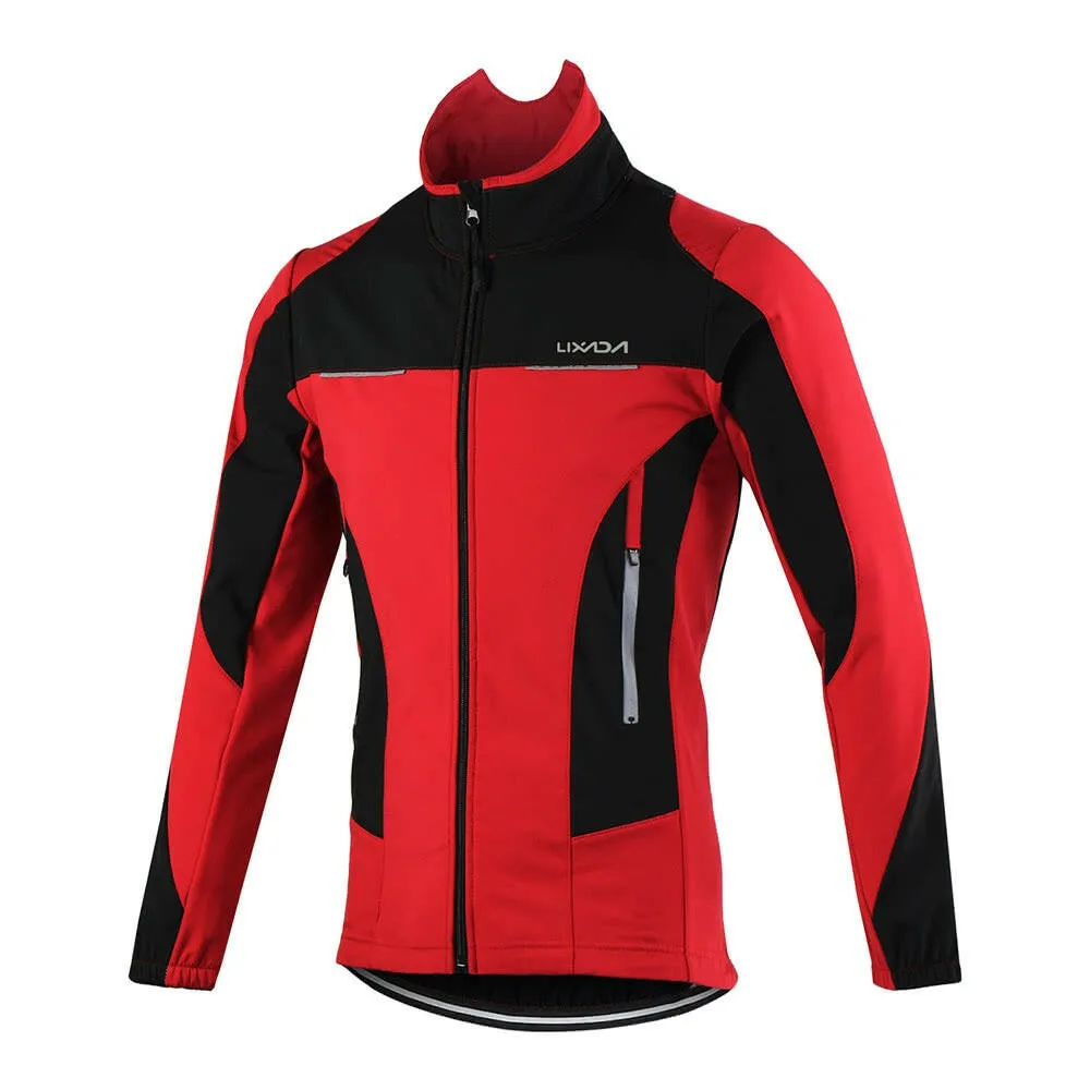 Lixada Men's Outdoor Cycling Jacket Winter Thermal Breathable Comfortable Long Sleeve Coat Water Resistant Riding Sportswear