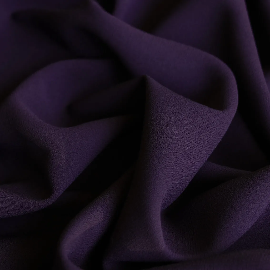 Lucia Eggplant Satin Backed Wool/Acetate/Viscose