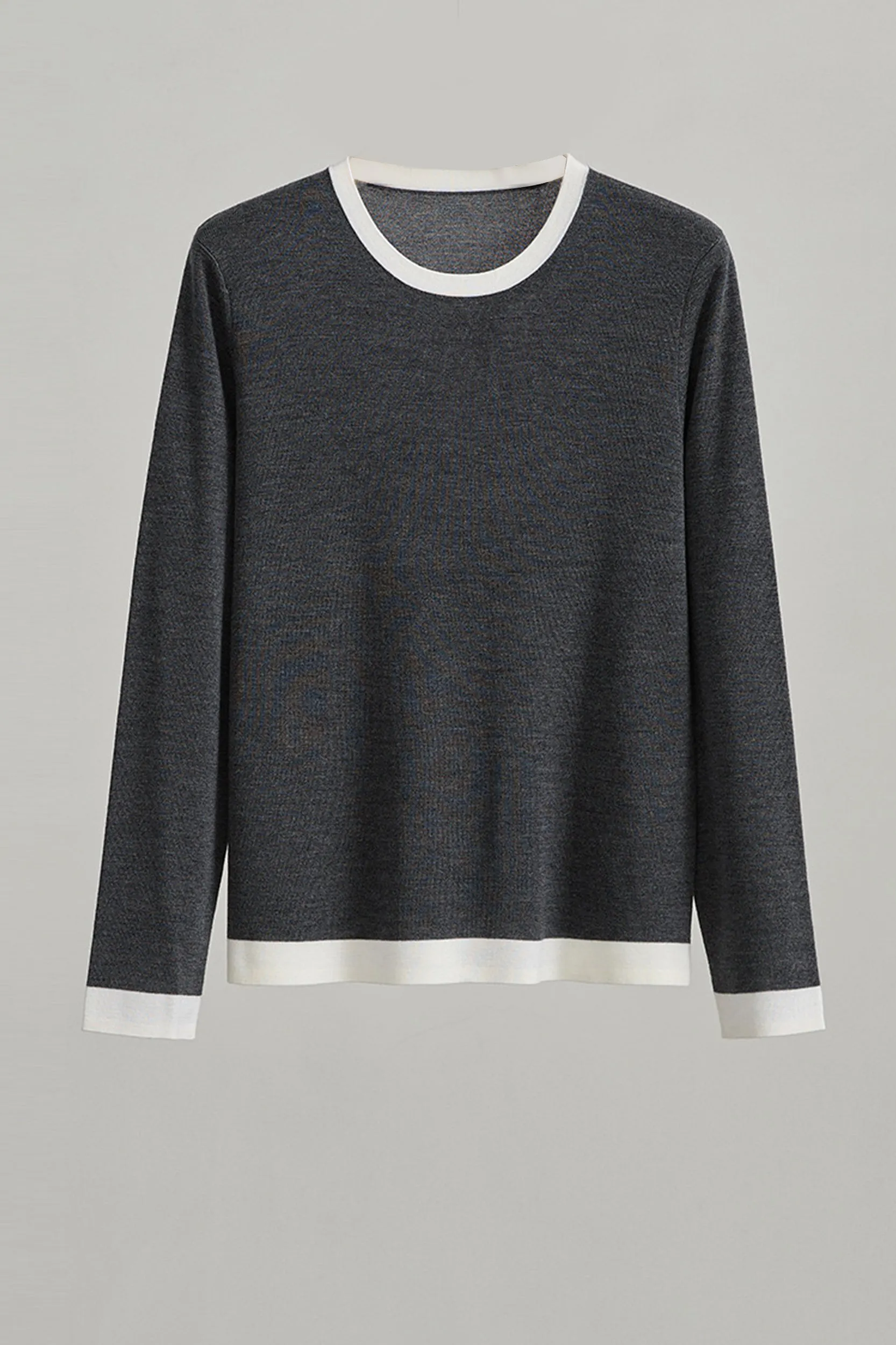 Luna Contrast Trim Merino Wool Knit Top