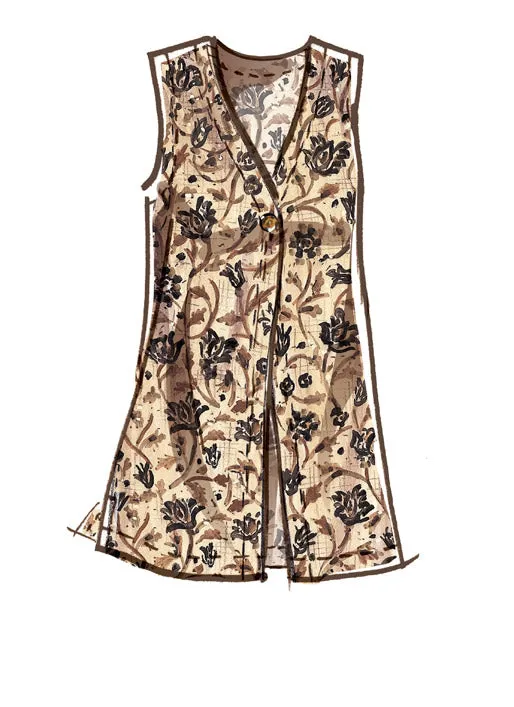 M8050 #JessieMcCalls - Misses' Unlined Vests In Two Lengths (size: S-M-L-XL-XXL)