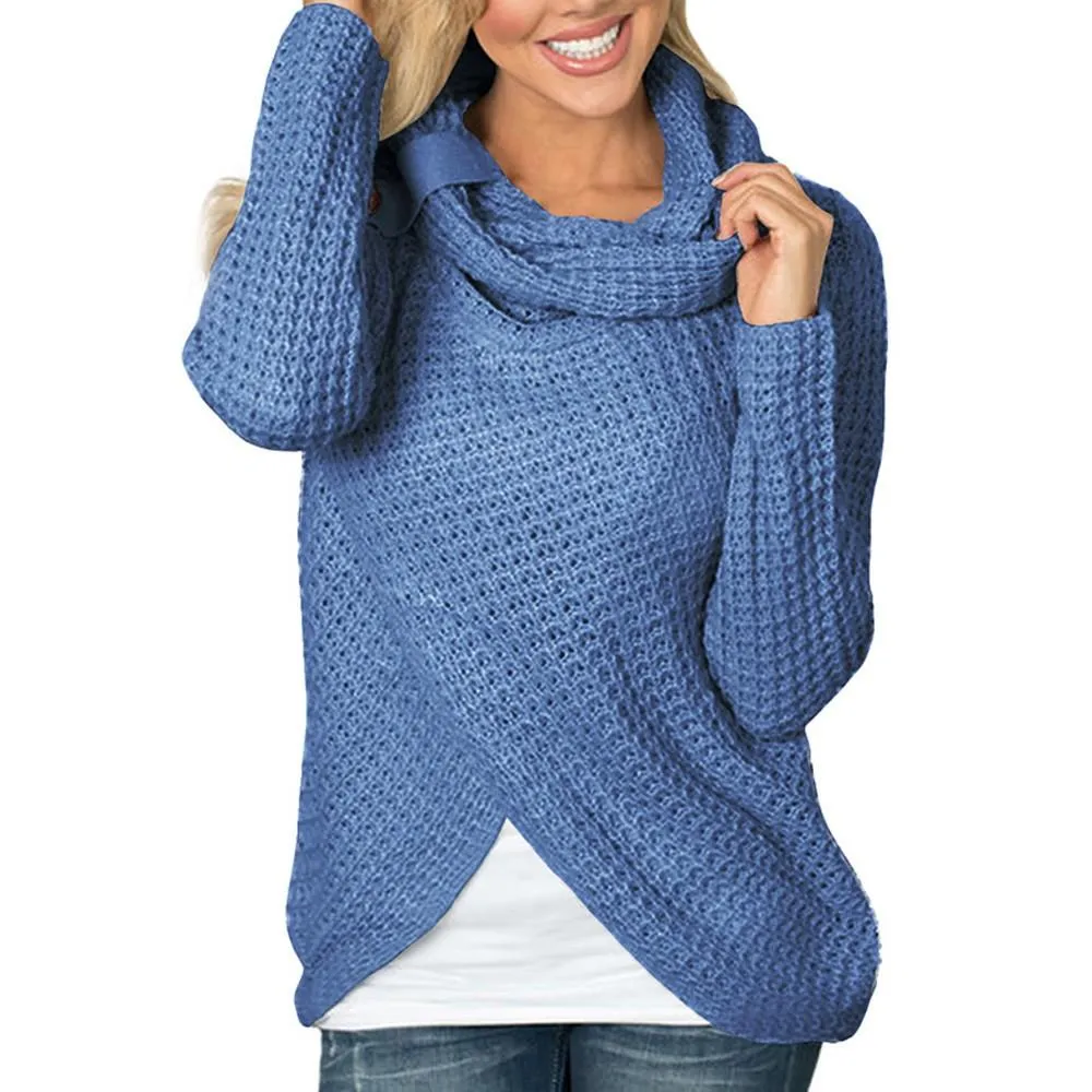 malianna Women Knitted Long Sleeve O-Neck Solid Girl Sweater Pullover Tops Blouse Shirt Pullovers Winter Clothing