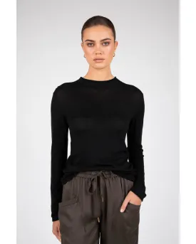 Marlow Sunday Funnel Neck Knit -Black