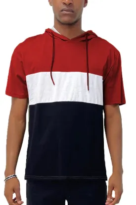 Mens Red Tri Color Block TShirt