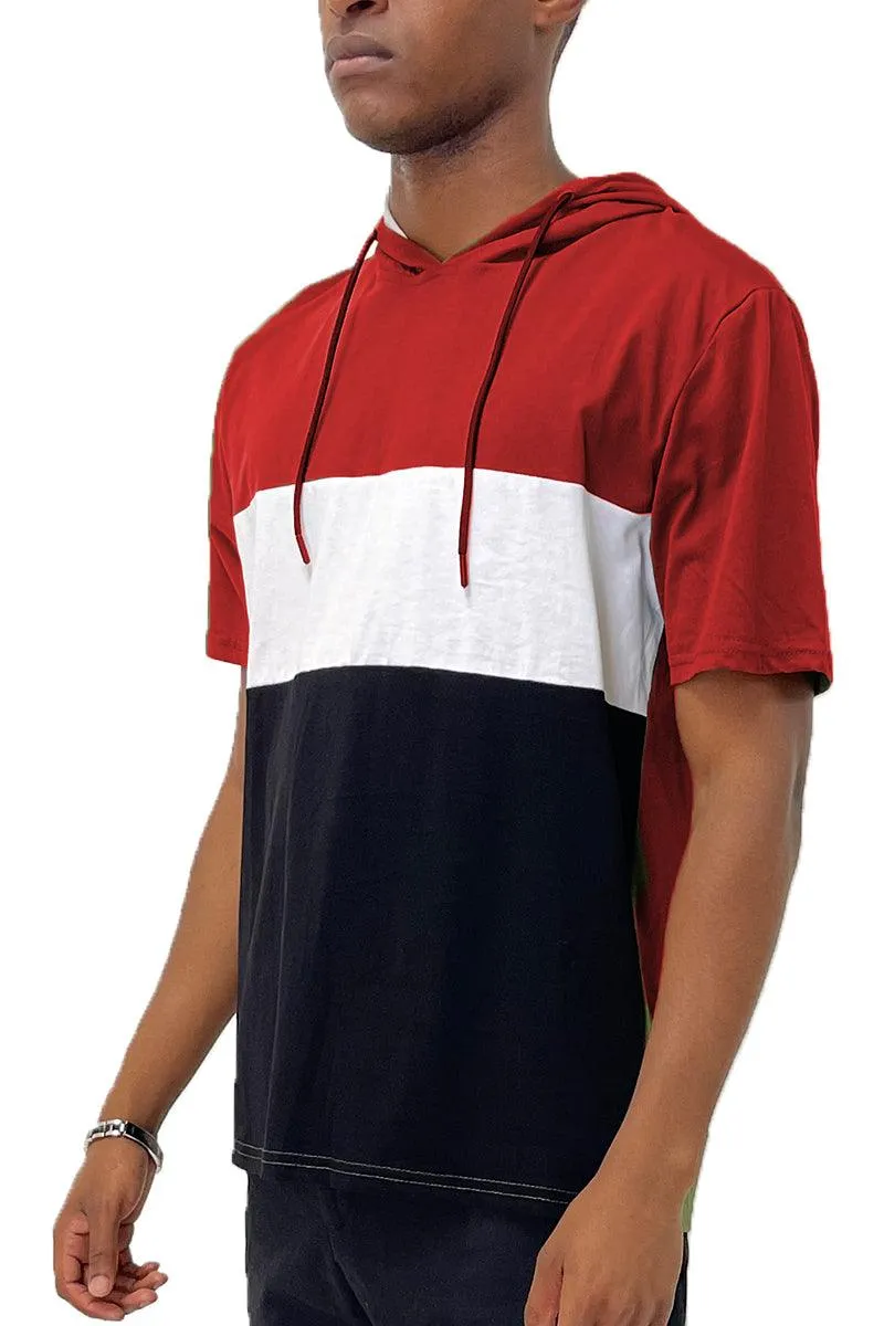 Mens Red Tri Color Block TShirt