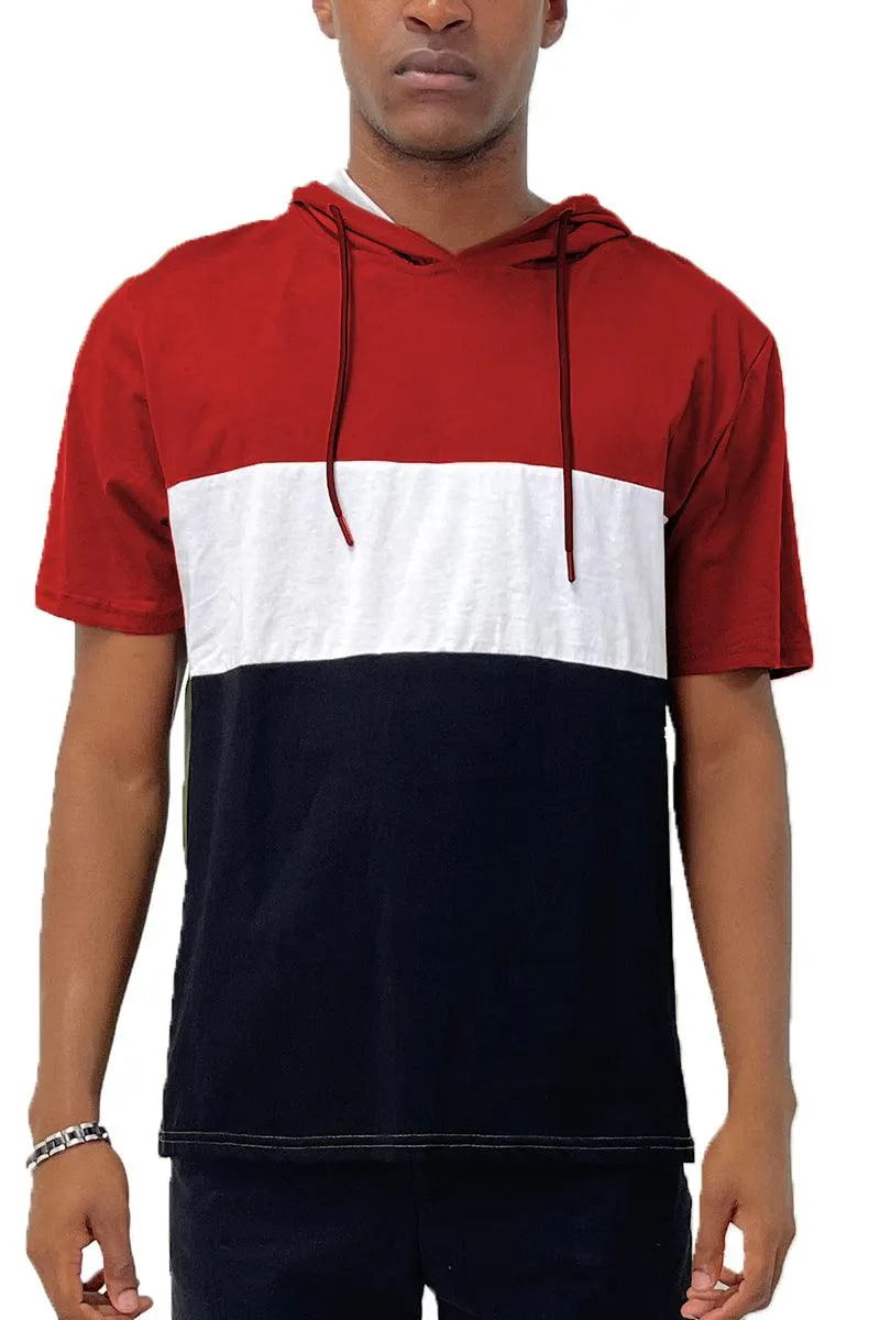 Mens Red Tri Color Block TShirt