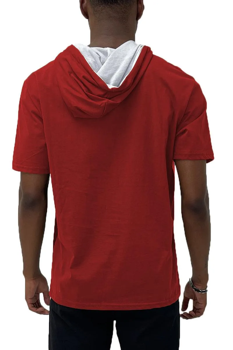 Mens Red Tri Color Block TShirt