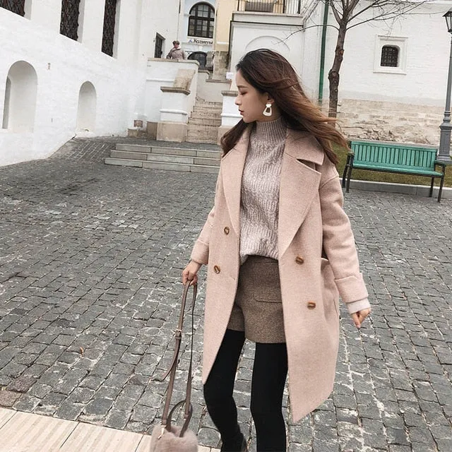 Mishow 2019 autumn and winter woolen coat