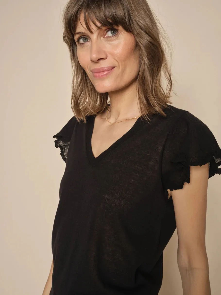 Mos Mosh Ganna V-Neck Knit Top