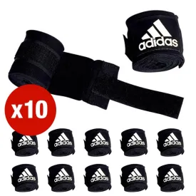 Multi-Buy - 10 X Adidas Aba Approved 2.5M Boxing Hand Wraps Black