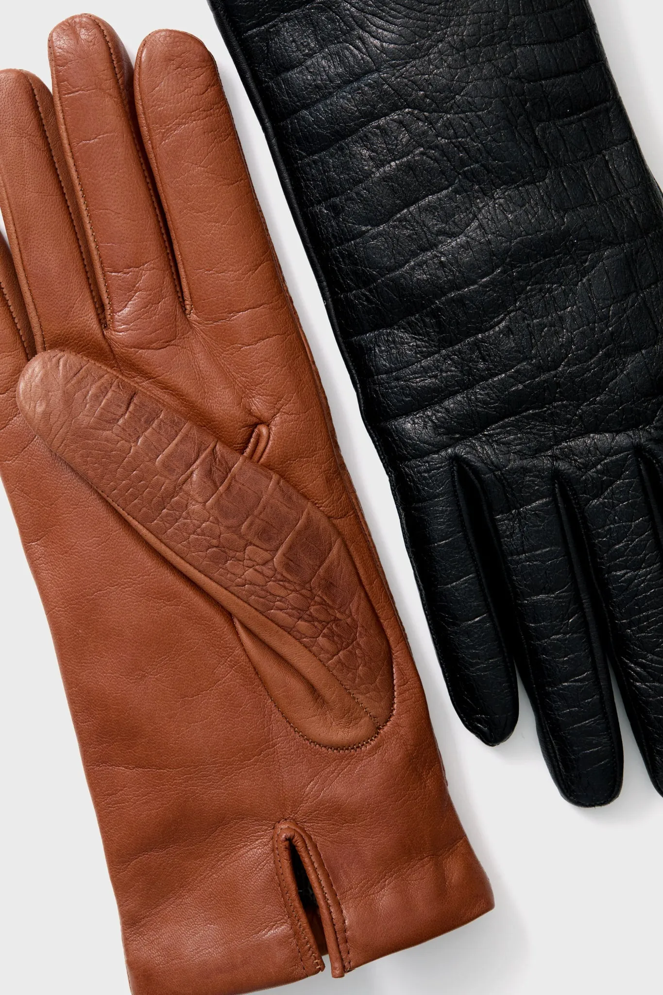 Natural Crocco Shorty Gloves