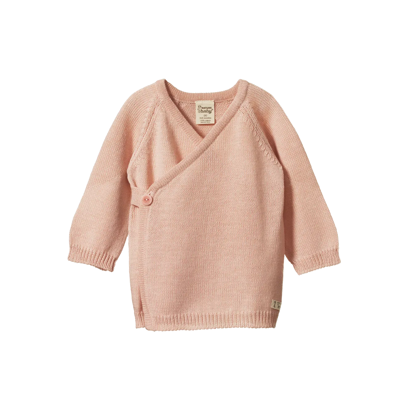Nature Baby Merino Knit Kimono Jacket - Rose Dust