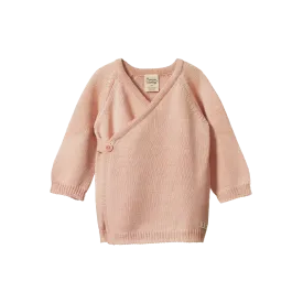Nature Baby Merino Knit Kimono Jacket - Rose Dust