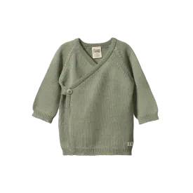 Nature Baby Merino Knit Kimono Jacket - Seedling