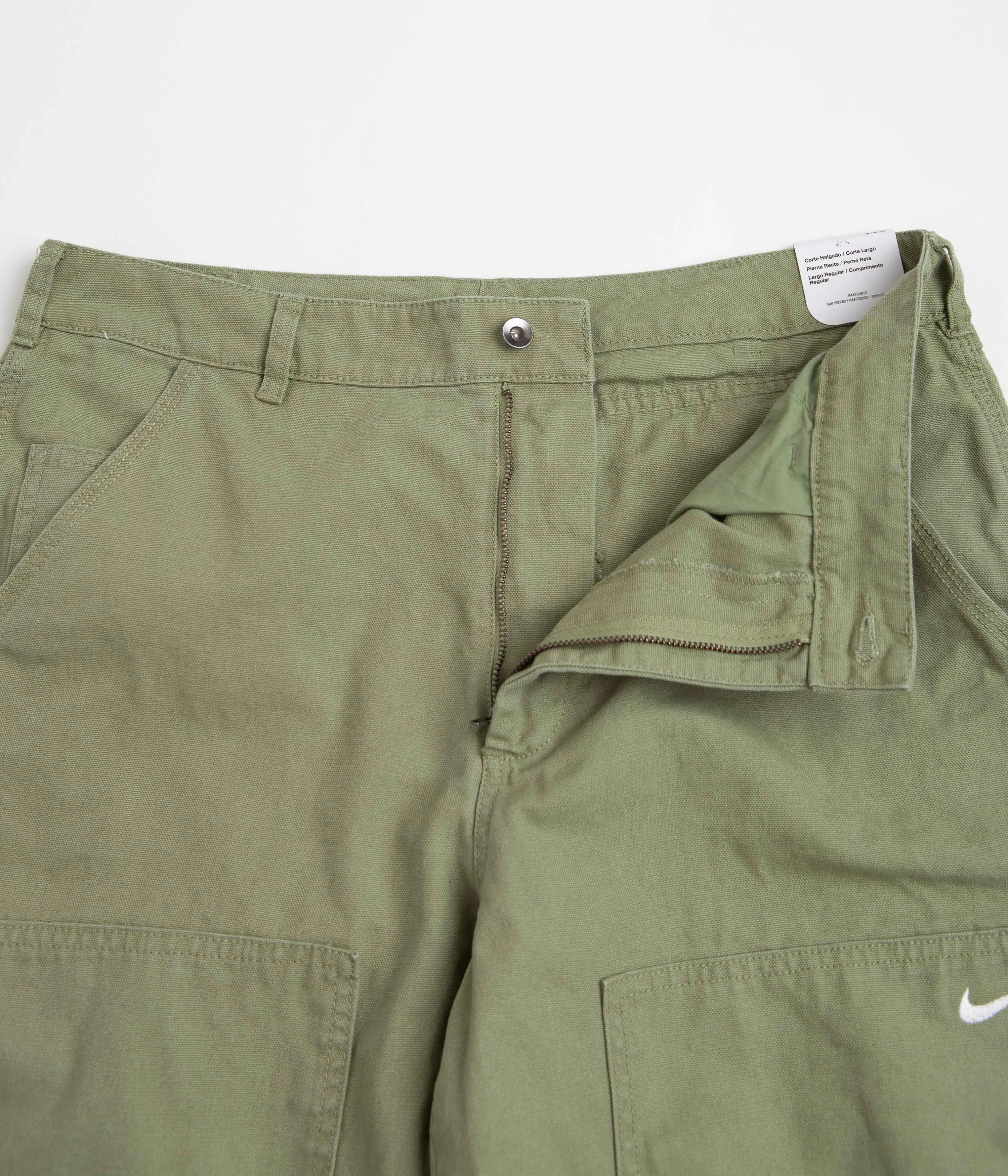 Nike Double Panel Unlined Pants - Oil Green / White