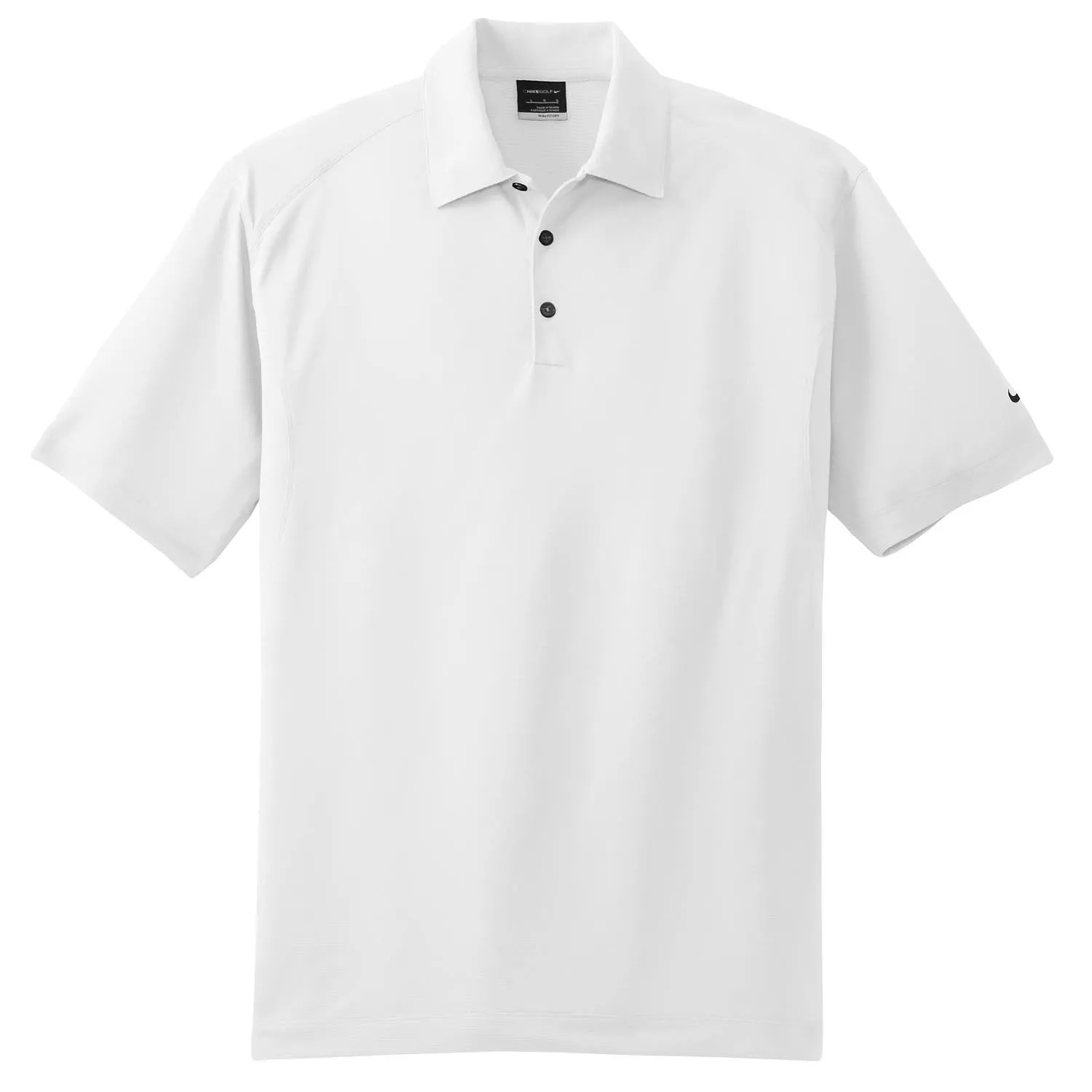 Nike Men's White Dri-FIT Short Sleeve Mini Texture Polo