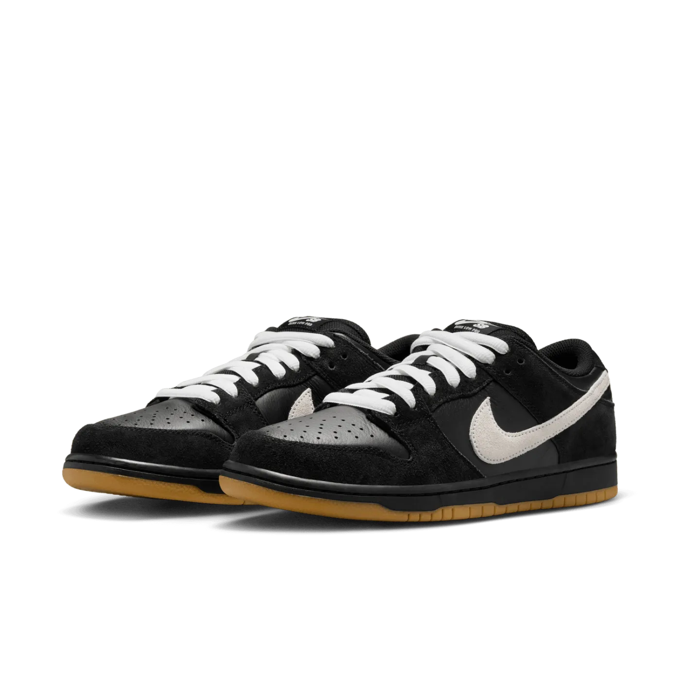 Nike SB Dunk Low Shoes - Black / White - Gum