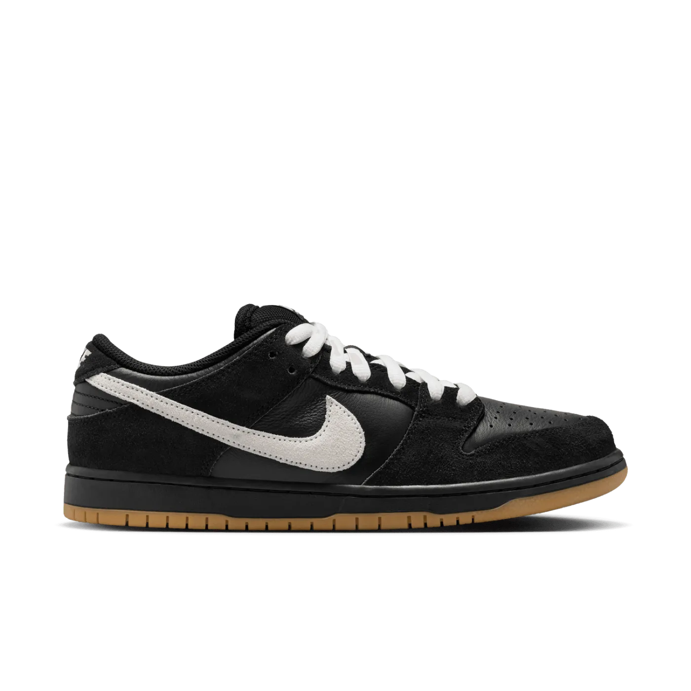 Nike SB Dunk Low Shoes - Black / White - Gum