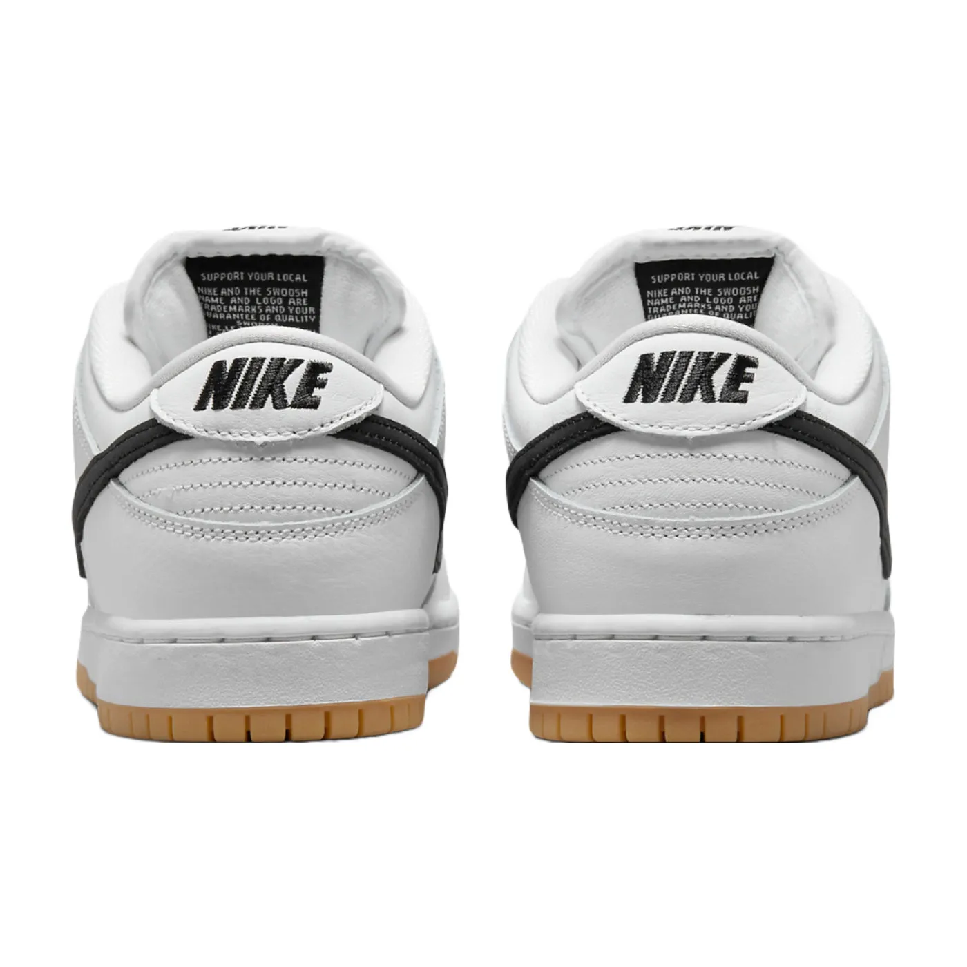 Nike SB Dunk Low - White / Black - White - Gum Light Brown