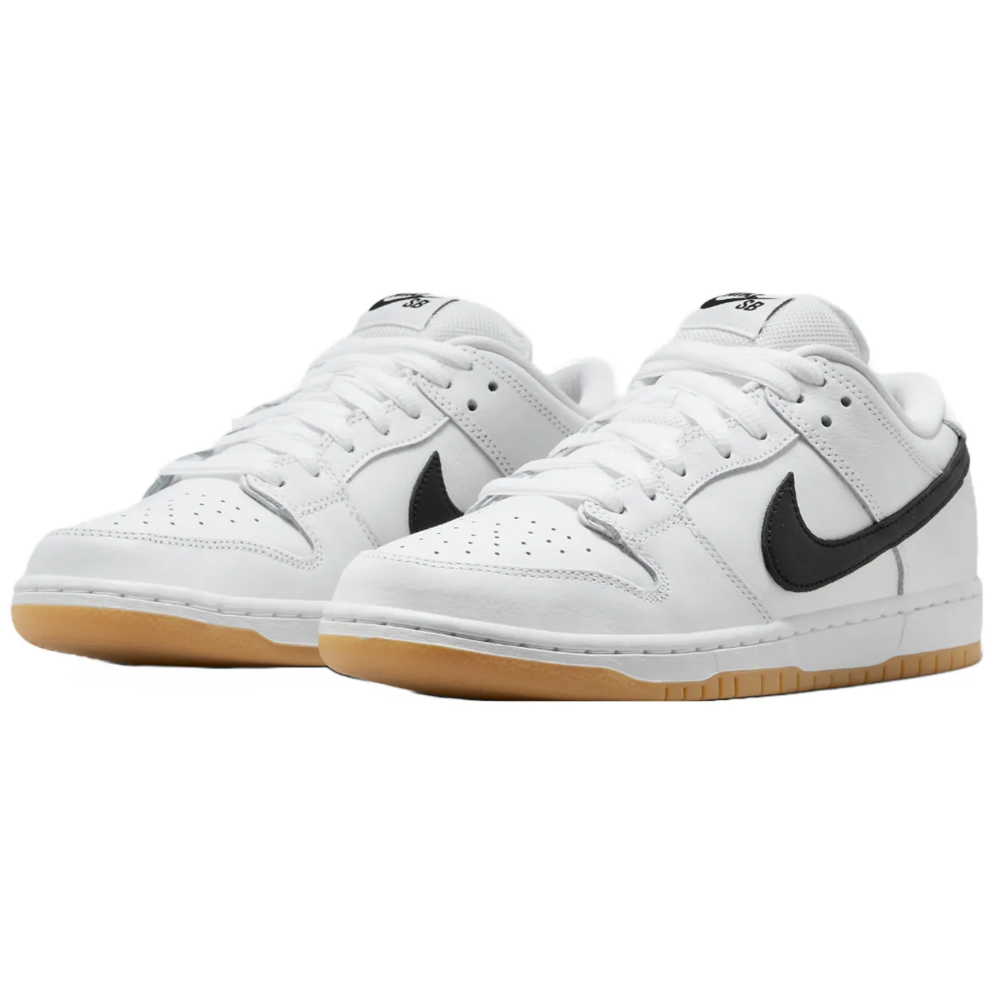 Nike SB Dunk Low - White / Black - White - Gum Light Brown