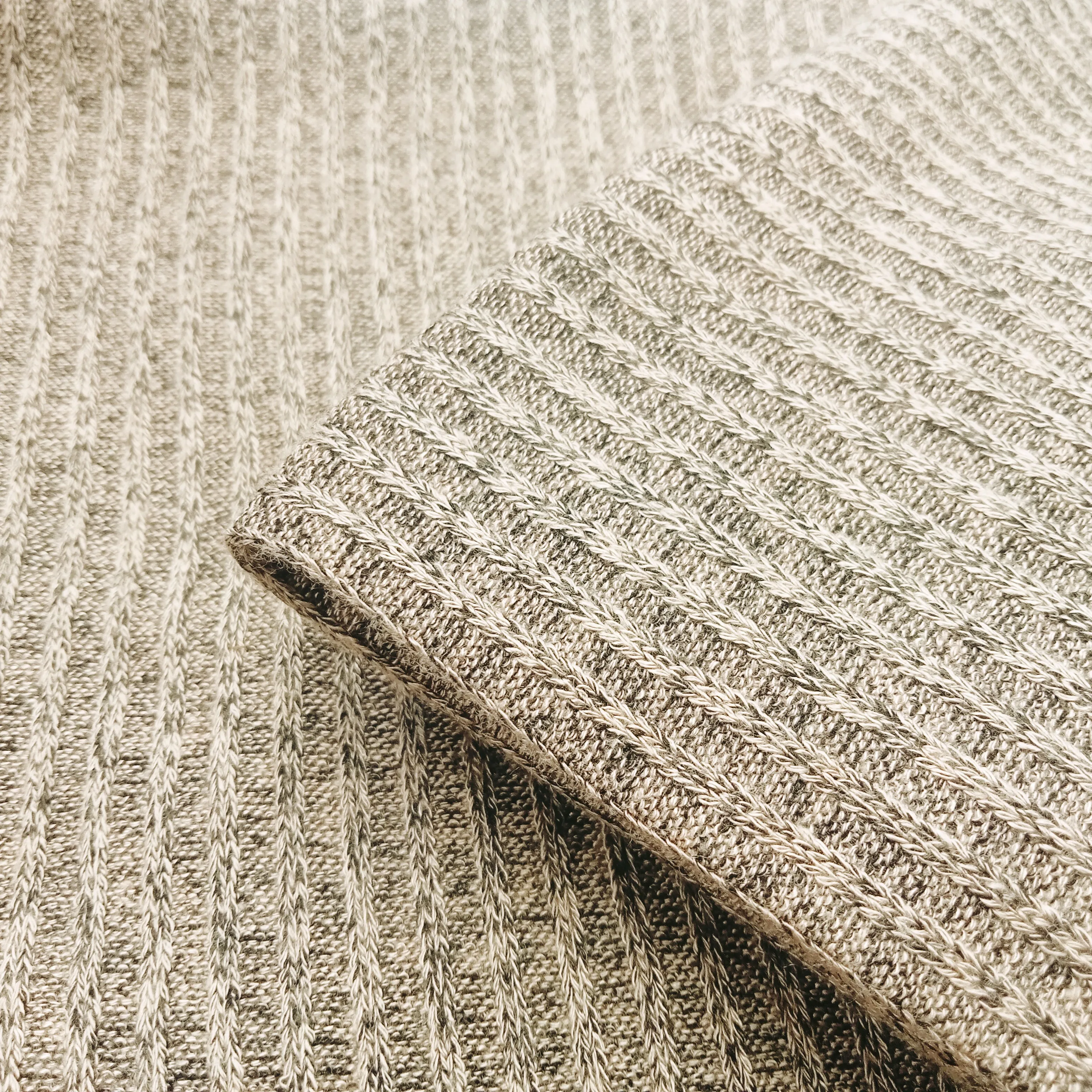 oatmeal -Ribbed knit - sold by 1/2mtr