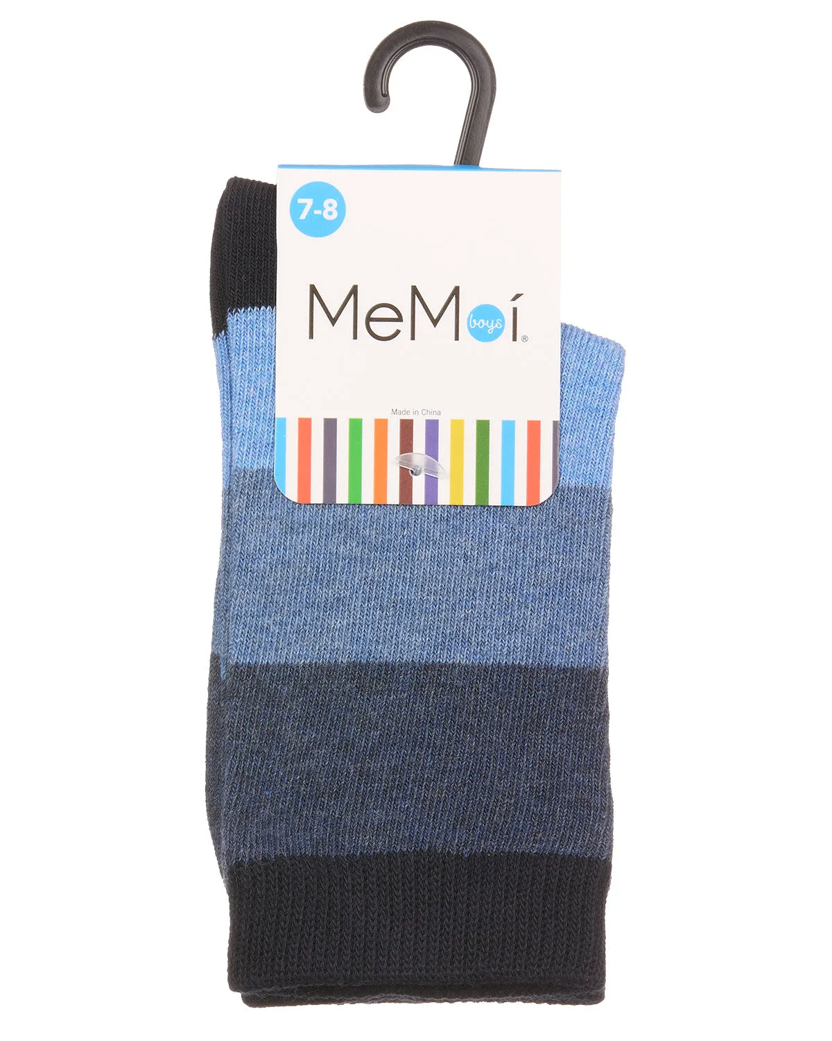 Ombre Color Block Boys Cotton Blend Crew Sock
