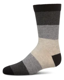 Ombre Color Block Boys Cotton Blend Crew Sock