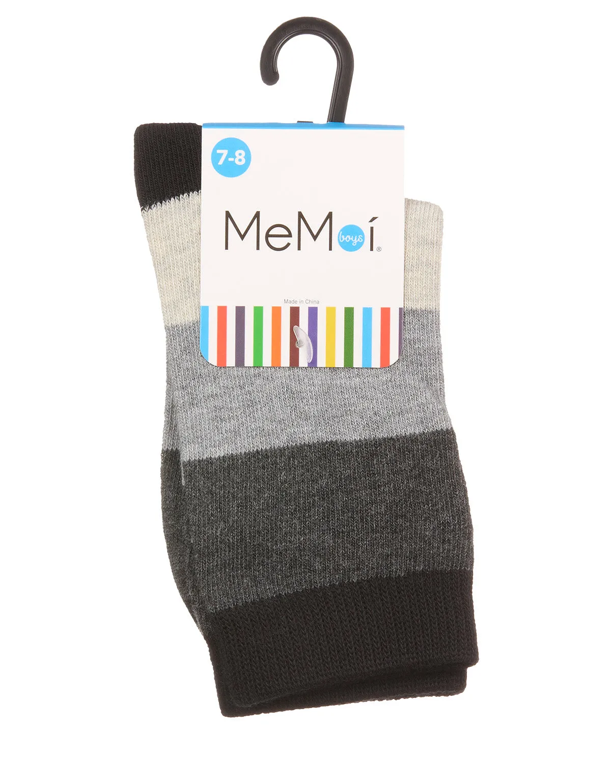 Ombre Color Block Boys Cotton Blend Crew Sock