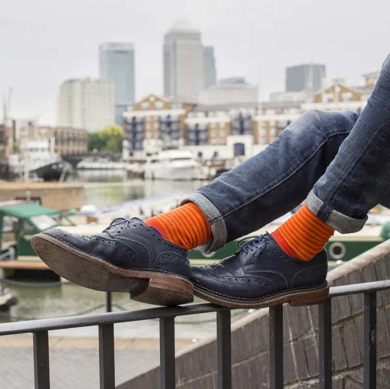 Orange/Purple Spots/Stripes Mens Socks