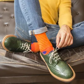 Orange/Purple Spots/Stripes Mens Socks