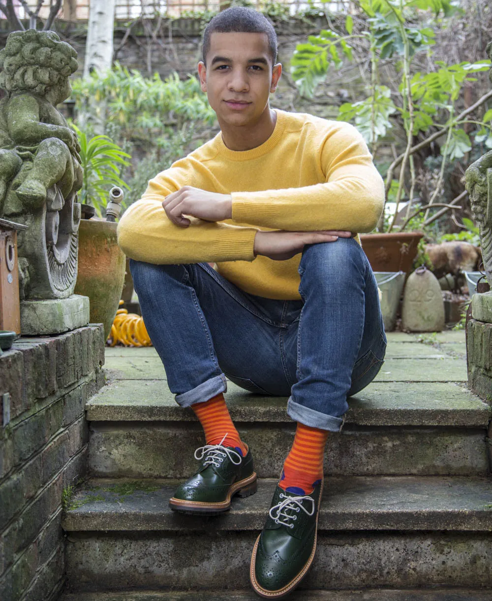 Orange/Purple Spots/Stripes Mens Socks