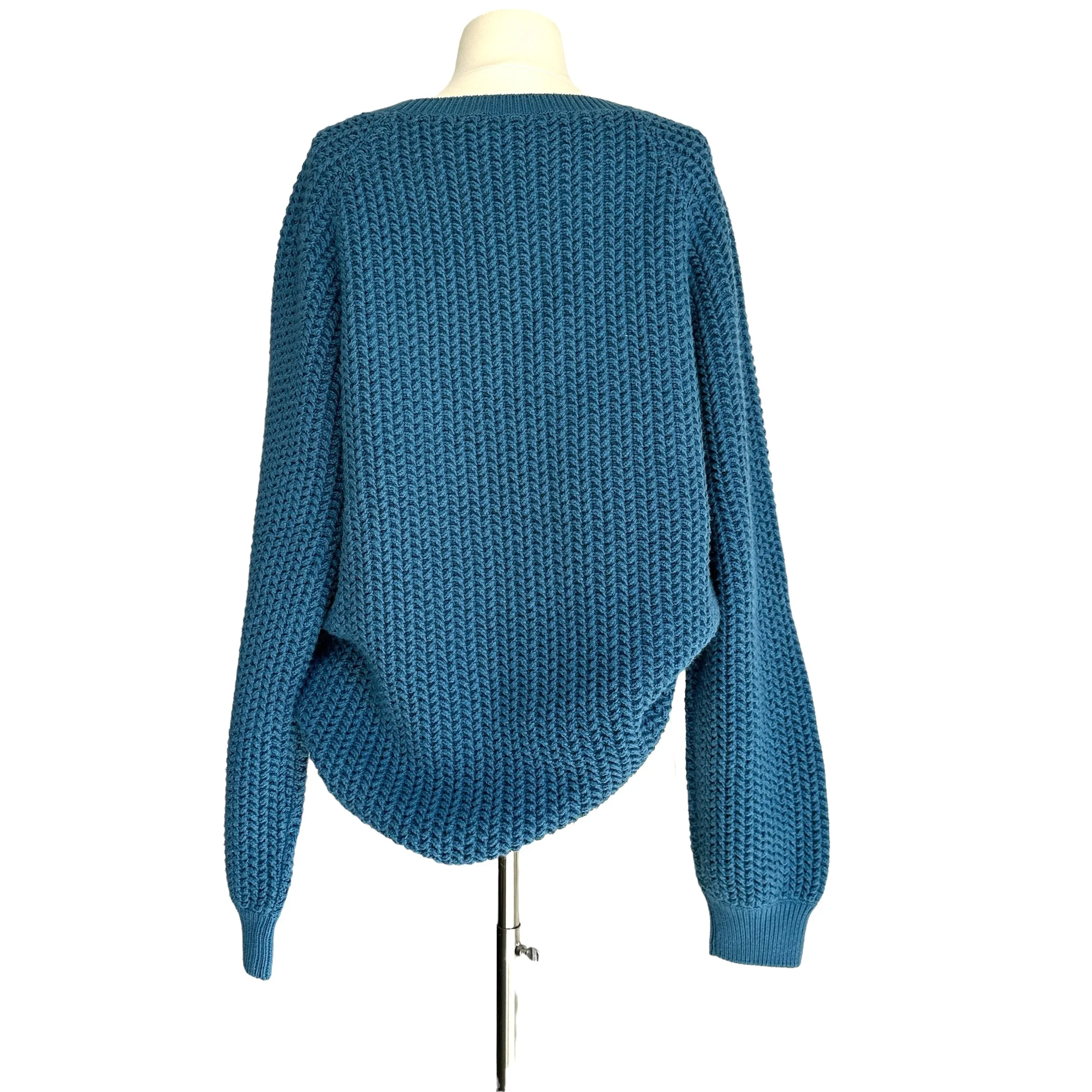 Oversized Blue Knit Sweater - L