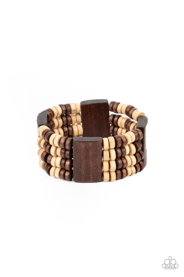Paparazzi Bracelet ~ Aruba Attire - Brown