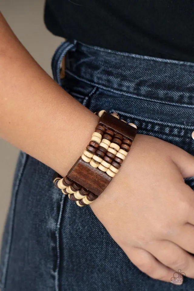 Paparazzi Bracelet ~ Aruba Attire - Brown