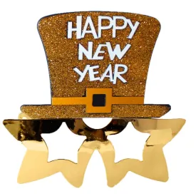 Party Glasses Happy New Year Top Hat Star